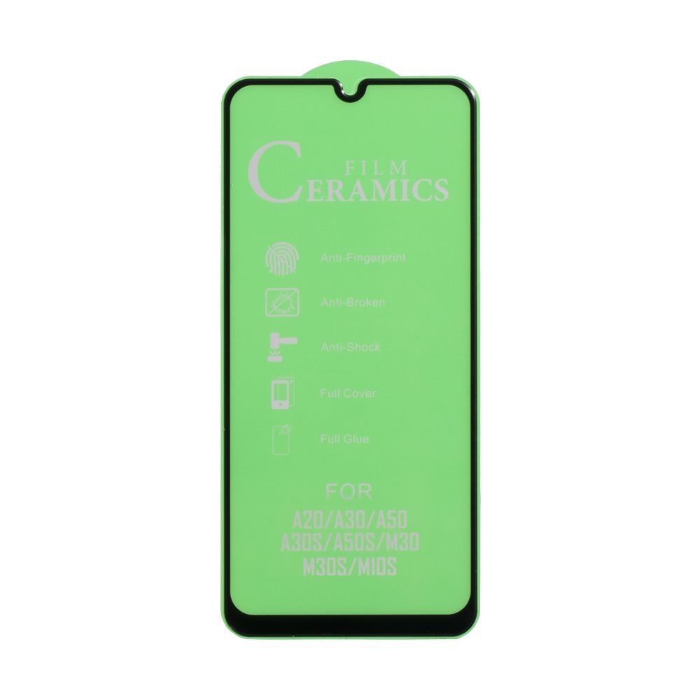 Защитное стекло Film Ceramic for Samsung M31/A30/A30s/A50/A50s/M30/M30s/M21 без упаковки (Чёрный)