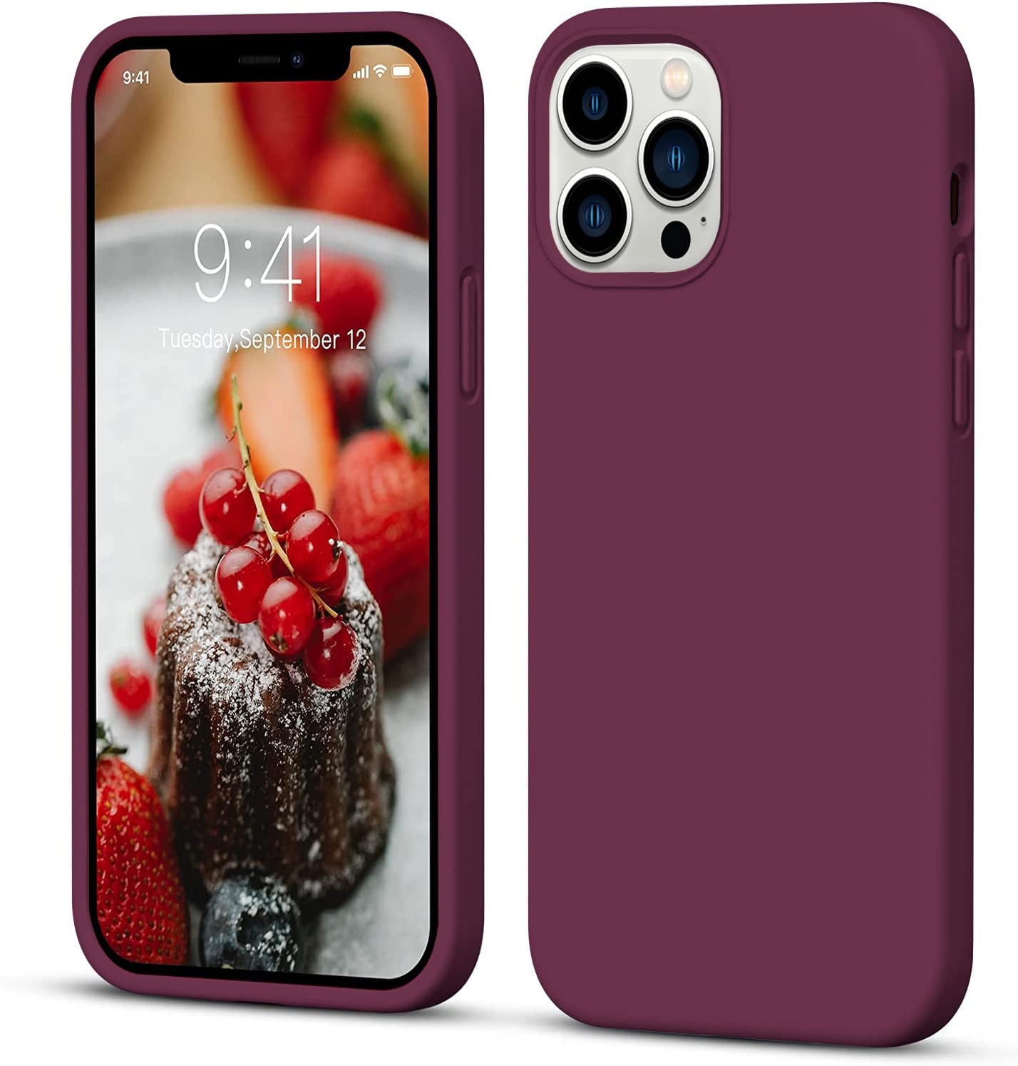 Чехол Silicone Case Full Size (AA) для iPhone 12 Pro Max (56.Wine red)