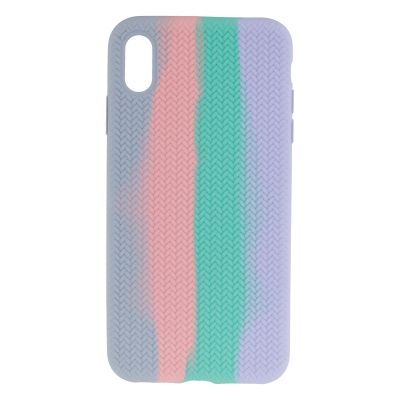 Чехол Silicone Knitted для iPhone Xs Max Copy (28, Stripes)