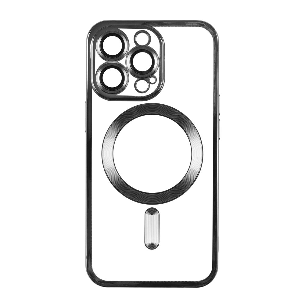 Чехол TPU Metallic Full Camera with Magsafe для Iphone 13 (Black)
