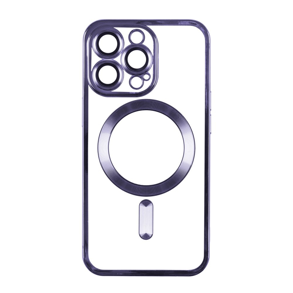 Чехол TPU Metallic Full Camera with Magsafe для Iphone 13 (Dark Purple)