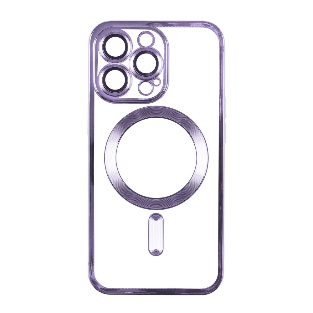 Чехол TPU Metallic Full Camera with Magsafe для Iphone 15 Pro Max (Purple)