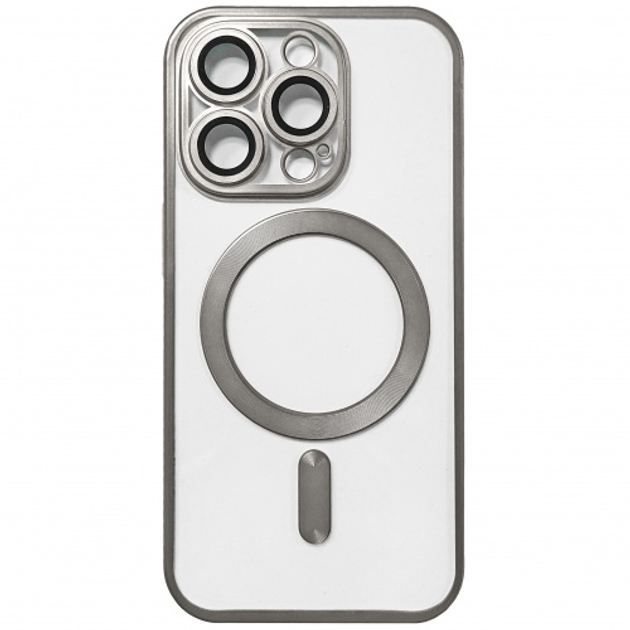 Чехол TPU Metallic Full Camera with Magsafe для Iphone 15 Pro (Titan)