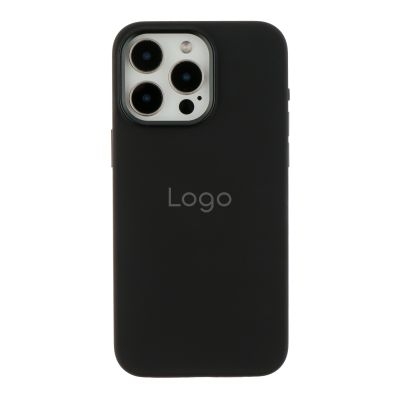 Чехол Silicone Case Metal Buttons (AA) для iPhone 15 Pro (Black)
