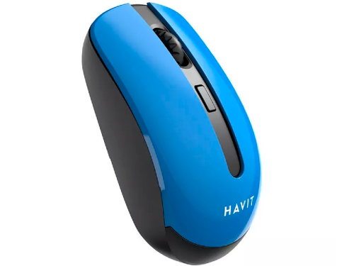 Wireless Mouse Havit HV-MS989GT, 800-1600dpi, 4 buttons, Ambidextrous, 1xAA, 2.4Ghz, Black/Blue