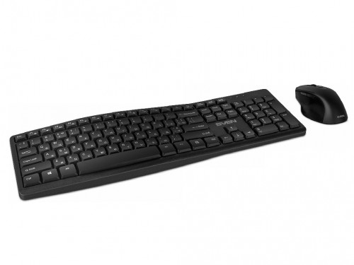 Wireless Keyboard & Mouse SVEN KB-C3500W, 12 Fn keys, Battery indicator, 1xAA/1xAA, 2.4Ghz, Black