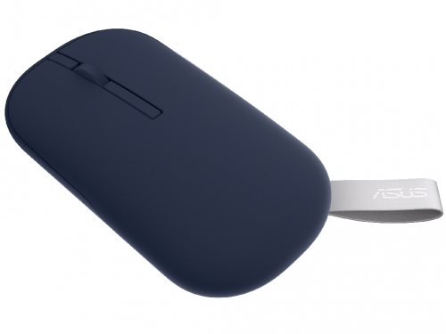 Wireless Mouse Asus MD100, 800-1600 dpi, 3 buttons, Ambidextrous, 56g, Silent, 1xAA, 2.4Ghz+BT, Blue