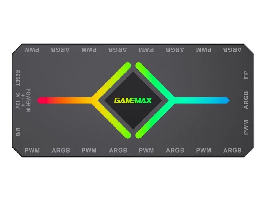 Fan Hub Gamemax Controller v4.0, 9 ports PWM+ARGB, Multi-channel PWM Temperature Control, Magnetic