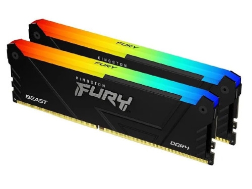 16GB DDR4-3733MHz  Kingston FURY Beast RGB (Kit of 2x8GB) (KF437C19BB2AK2/16), CL19-23-23, 1.35V, Bl