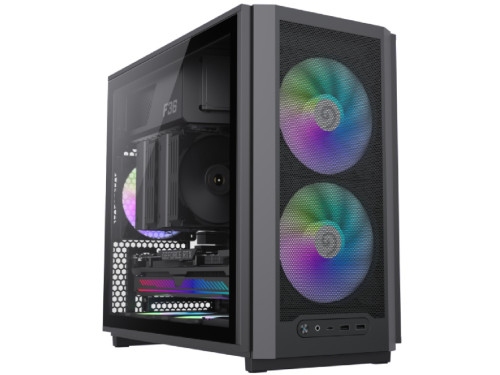Case mATX GAMEMAX F36, w/o PSU, 0.8/0.6mm, 2x140mm&1x120mm ARGB, Front Mesh, Tempered Glass