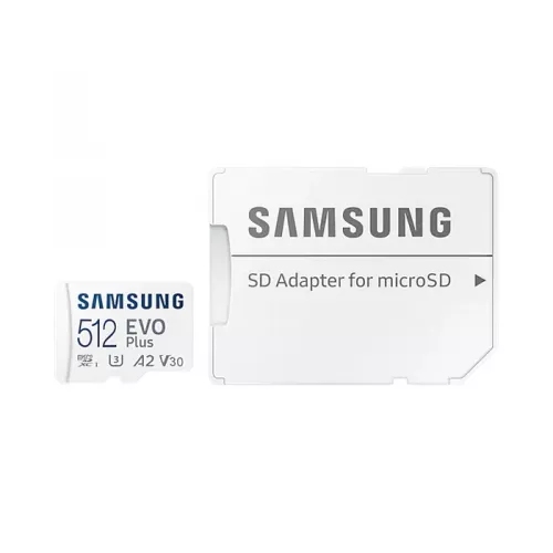 .512GB MicroSD (Class 10) UHS-I (U3) +SD adapter, Samsung EVO Plus 2024 'MB-MC512SA' (R:160MB/s)Cap