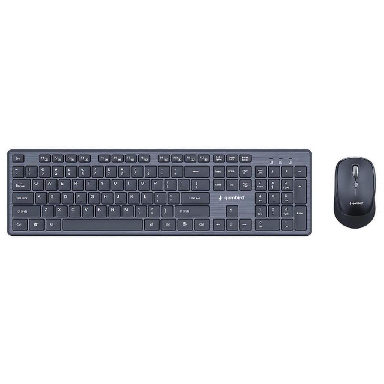 Wireless Keyboard & Mouse Gembird KBS-WCH-04-RU, Fn keys, Slim , 1600dpi, 4 buttons, Ambidextrous, 1