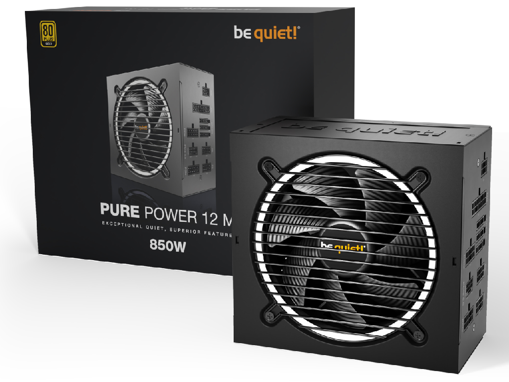 Power Supply ATX 850W be quiet! PURE POWER 12, 80+ Gold, 120mm, Active PFC, SR+LLC+DC/DC, ATX 3.1