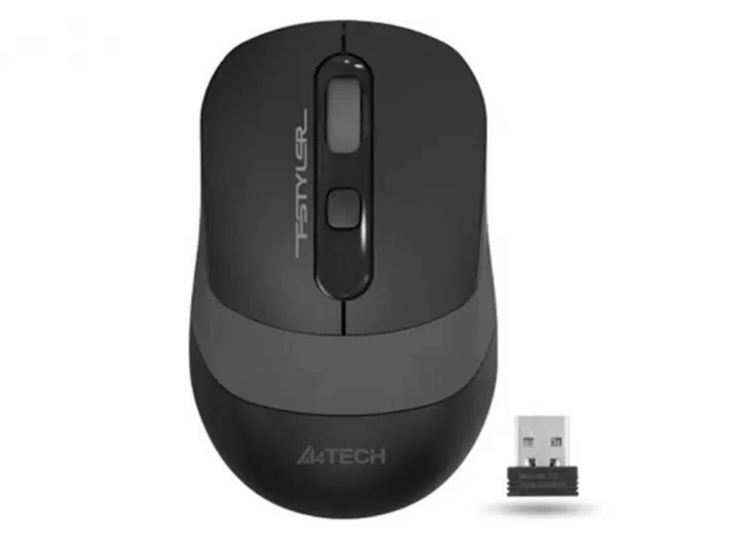 Wireless Mouse A4Tech FG10S, 1200-2000 dpi, 4 buttons, 88g, Ambidextrous, Silent, Black/Grey