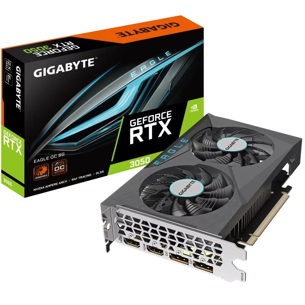 VGA Gigabyte RTX3050 6GB GDDR6 WindForce  (GV-N3050WF2OCV2-6GD)