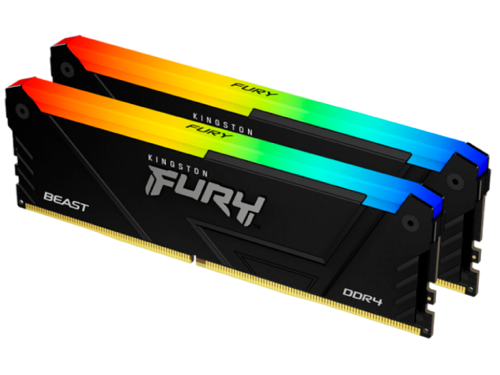 16GB DDR4-3600MHz  Kingston FURY Beast RGB (Kit of 2x8GB) (KF436C17BB2AK2/16), CL17-21-21, 1.35V, Bl