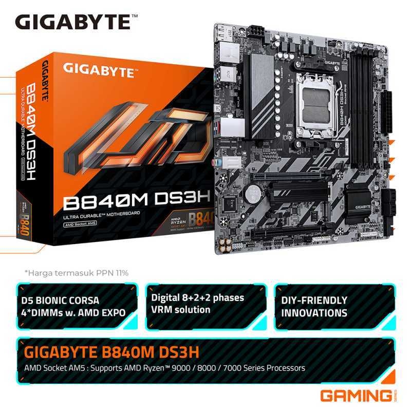 MB AM5 Gigabyte B840M DS3H mATX  Micro-ATX Socket: AM5