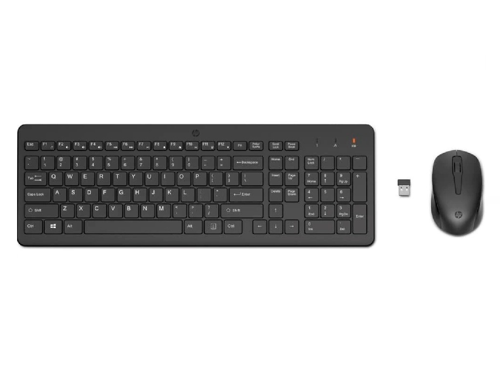 Wireless Keyboard & Mouse HP 330 Full size 2.5-zone layout, Low profile key travel 2.5 mm, 1600dpi