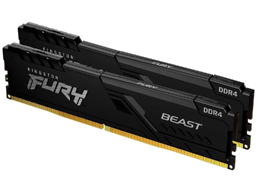32GB DDR4-3200MHz  Kingston FURY Beast (Kit of 2x16GB)  (KF432C16BB1K2/32WP), CL16-18-18, 1.35V, Bla