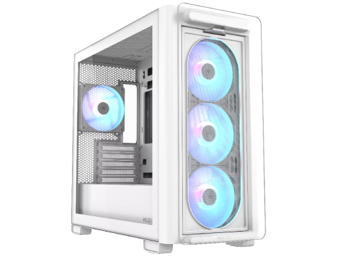 Case mATX Asus A23 PLUS TG ARGB WHITE, 4x120mm ARGB, Front Mesh, Tempered Glass, Headset hook, 2xUSB