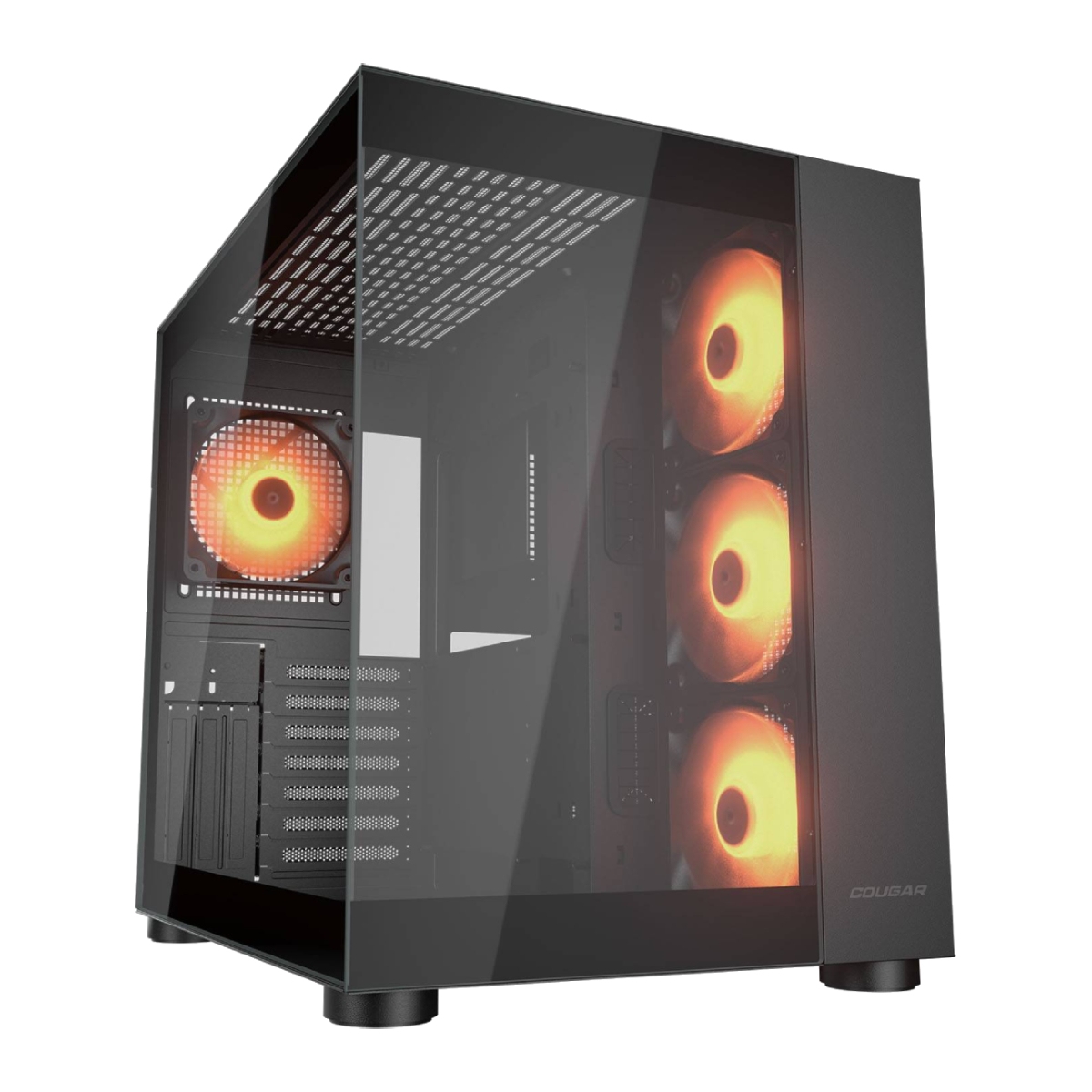 Case ATX Cougar FV 150 RGB w/o PSU 3x120revers M/B side 1x120rear ARGB Glass: Front&Side 2x USB3.0
