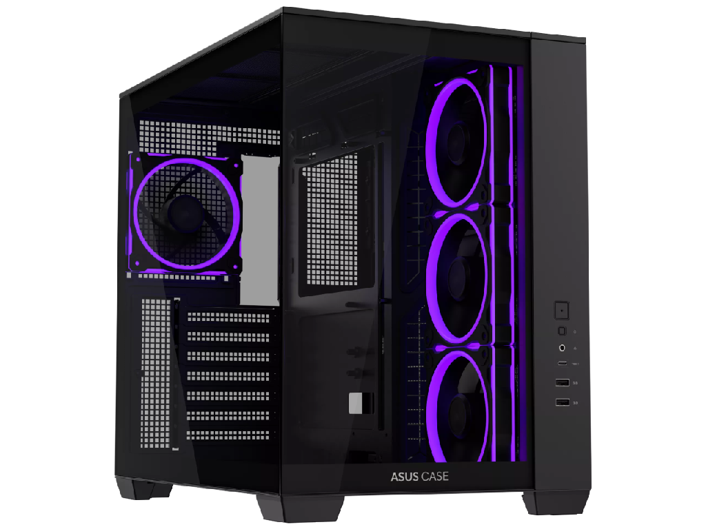 Case ATX Asus A32 PLUS TG ARGB BLACK, 4x120mm ARGB, Front Mesh, Tempered Glass, Headset hook