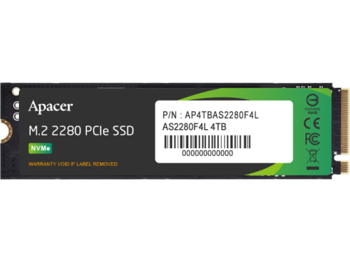 M.2 NVMe SSD 1.0TB Apacer AS2280F4L PCIe 5.0 x4, R/W:10400/8600MB/s, 1300K/1500K IOPS, 600TBW