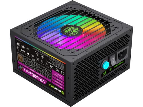 Power Supply ATX 800W GAMEMAX VP-800-RGB-S, 80+ Bronze, 120mm ARGB, Active PFC, Temperature control