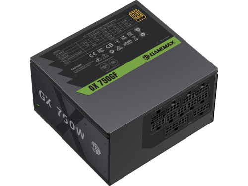 Power Supply ATX 750W GAMEMAX GX-750GF, 80+ Gold, 120mm, Active PFC, LLC+DC/DC, Temperature control