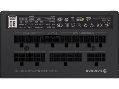 Power Supply ATX 1250W GAMEMAX GX-1250G PRO, 80+ Gold, 135mm, Active PFC, LLC+DC/DC, ATX 3.1, PCIe5