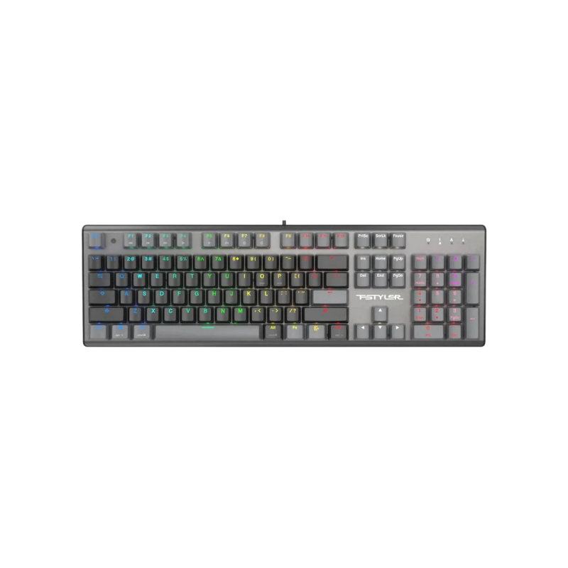 Keyboard A4Tech FS100, Mechanical, Linear SW, Onboard Memory, Backlit, 1.8m, USB, EN/RU/RO, Stone