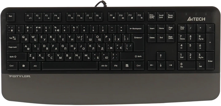 Keyboard A4Tech FK20, Fstyler FN Multimedia Wired Keyboard( US+RU+RO ), Gray