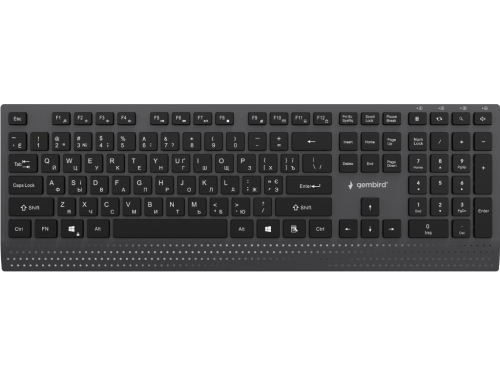Keyboard Gembird KB-MCH-06-CYRL, Slimline, Chocolate type, 1.8m, USB-A + C, EN/RU, Black