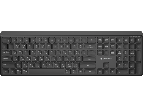 Wireless Keyboard Gembird Slim Pro Business KB-WPS-03-CYRL, Chocolate, 2.4Ghz, EN/RU, Black