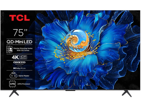 75' LED SMART TV TCL 75C61KS, QD-MiniLED, 4K UHD, Google TV, Black