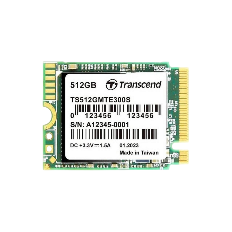 M.2 NVMe SSD  512GB Transcend 300S [30mm, PCIe 3.0 x4, R/W2000/1100MB/s, 90/190K IOPS, 200TBW]