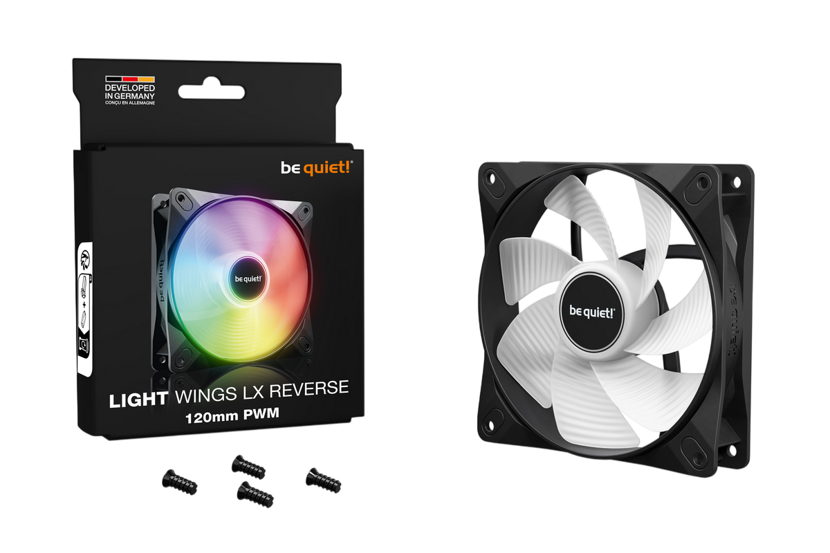 PC Case Fan be quiet! Light Wings LX PWM Reverse, 120x120x25 mm, <28.5db, 83.0 CFM, 1500RPM, 7 blade