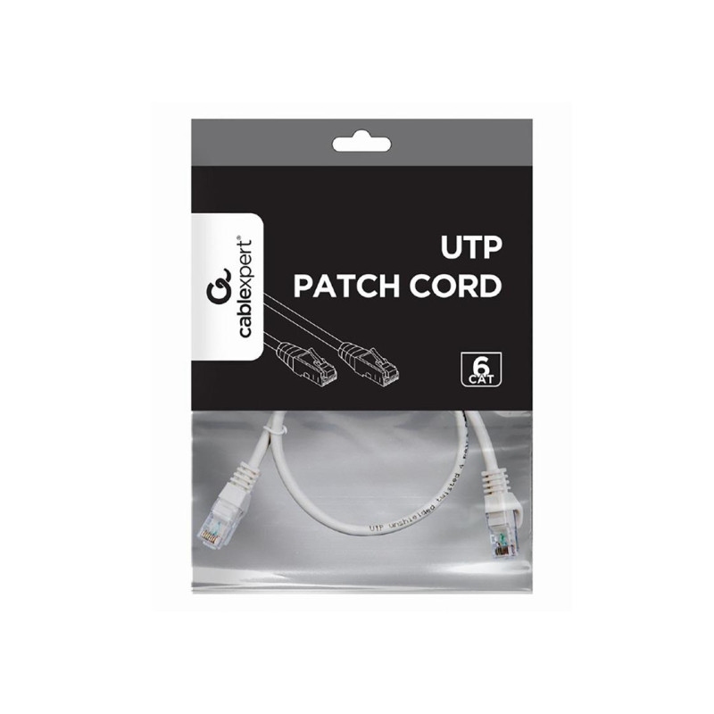 Patch Cord Cat.6U  1m  Grey, PP6U-1M, Cablexpert, Stranded Unshielded