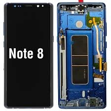 LCD SAMSUNG NOTE 8 / N950 BLUE WITH FRAME ORIGINAL (SERVICE PACK)