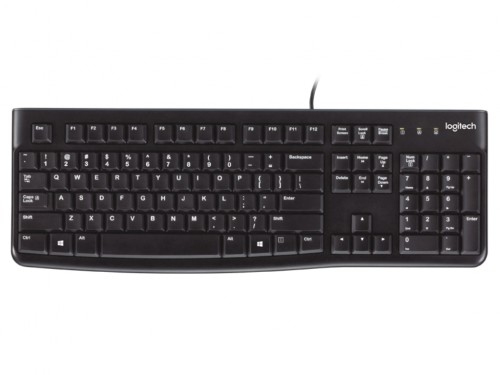 'Keyboard Logitech K120 OEM, Thin profile, Quiet typing, Spill-resistant, Black, USB.