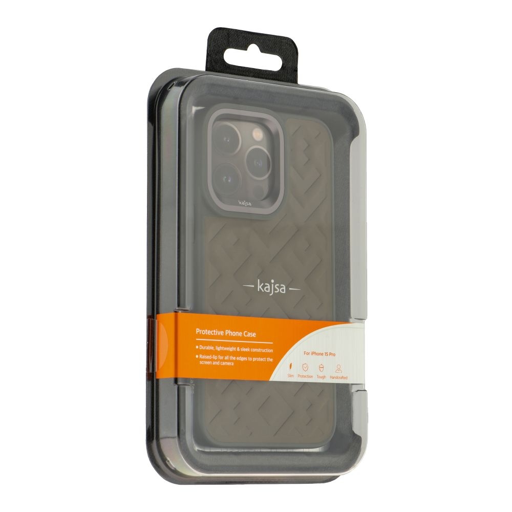 Чехол Kajsa Briquette Collection Rhombus для iPhone 15 Pro (Black)