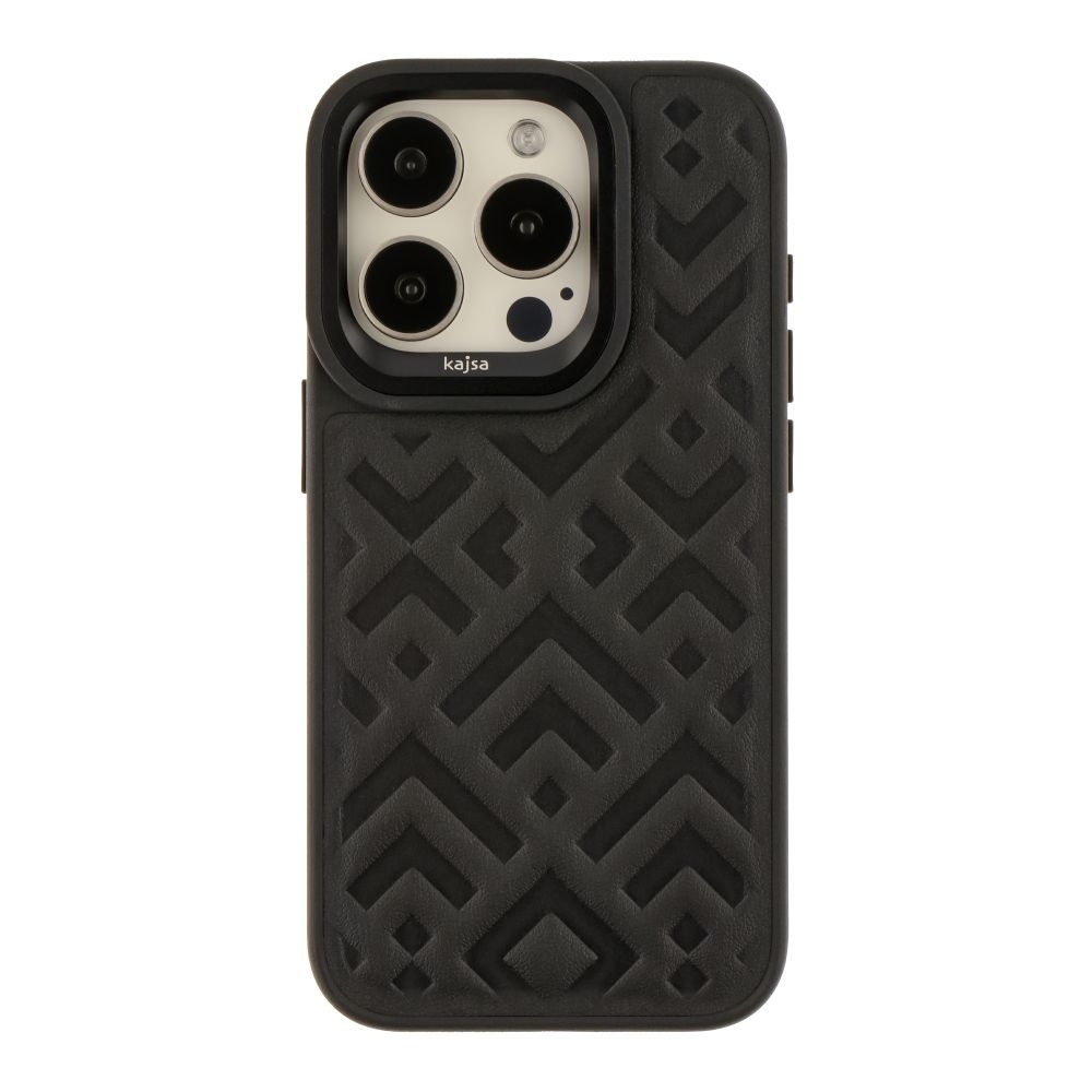 Чехол Kajsa Briquette Collection Rhombus для iPhone 15 Pro (Black)