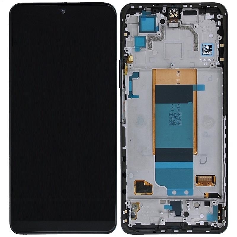 LCD XIAOMI POCO F4 BLACK WITH FRAME ORIGINAL (SERVICE PACK)