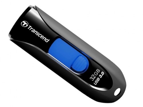 32GB USB3.1 Flash Drive Transcend 'JetFlash  790', Black, Slider (R/W:90/25MB/s)