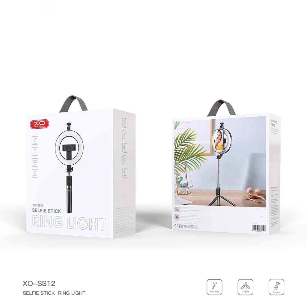 XO SS12 with fill light Bluetooth selfie stick Direct broadcast tripod 95CM (Gopro camera and other