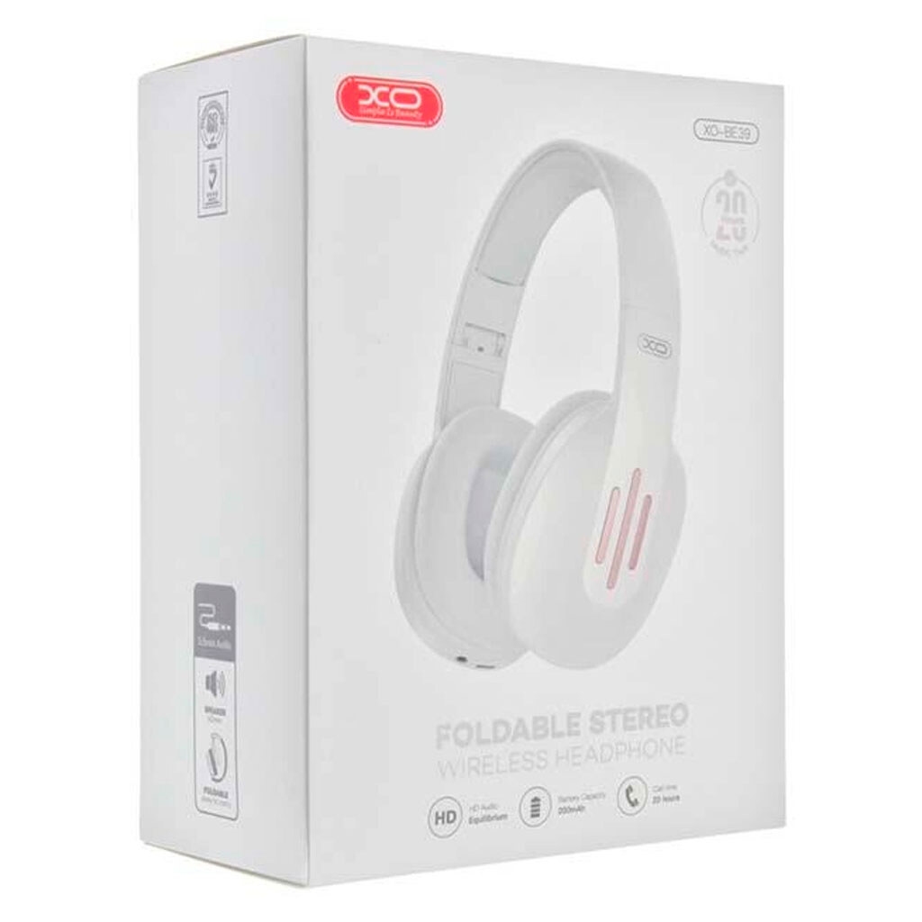 XO BE39 Note Folding Headband Bluetooth Headset White