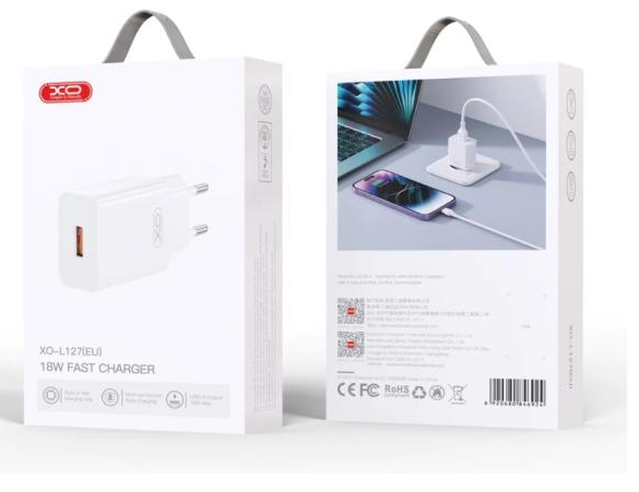XO L127 EU USB-A QC18W Fast Charger with Mirco cable white