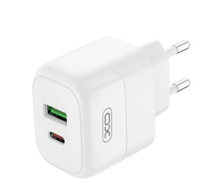 XO L138(EU) European Standard PD30W/QC18W (1USB-A+1USB-C) Fast Chargers White