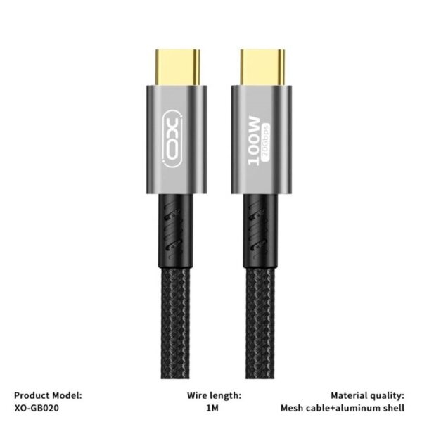 XO GB019 Type-C to HDMI Metal Adapter Cable 1.8M Tranish