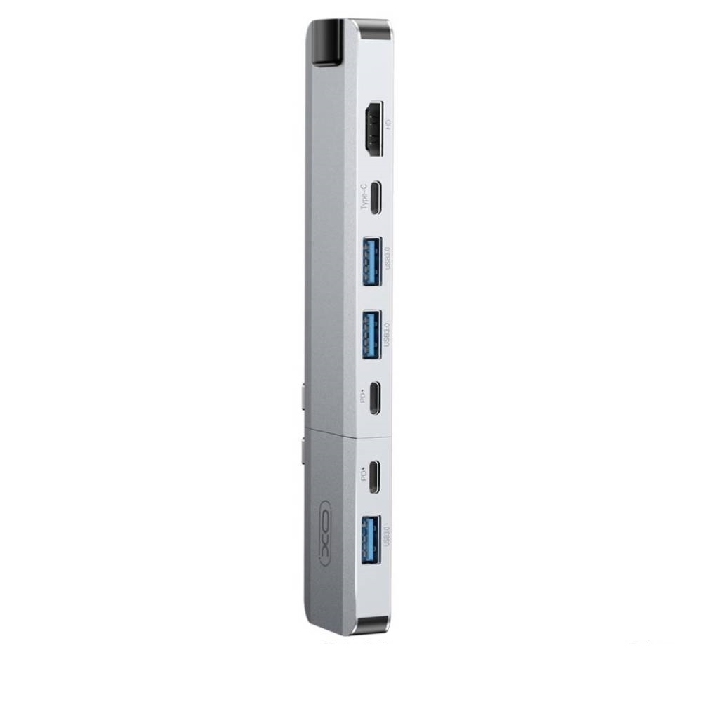 XO HUB017 type-c 9-in-1 Magnetic Metal Docking Station (Type-c to USB3.0*3+HDMI*2+PD*2+RJ45+TYPE-C P